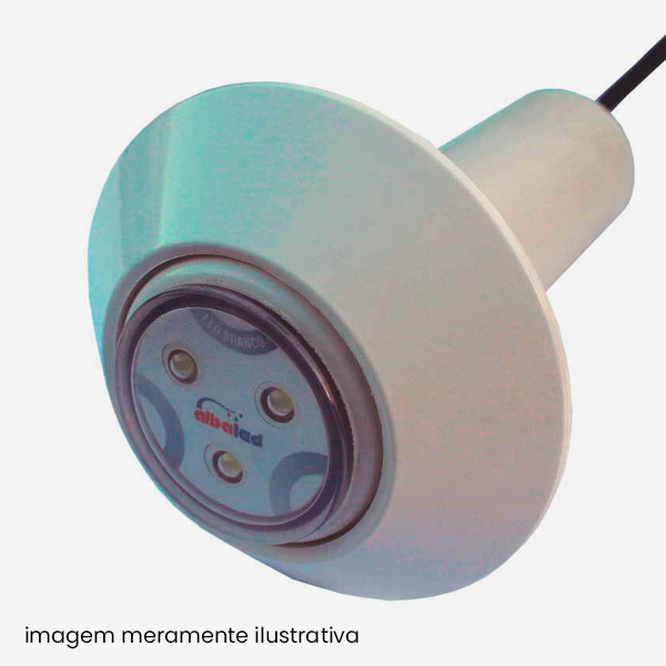 Mini Refletor Led Monocromático Padrão S-50 Albaled Azul com Acabamento Branco Albacete