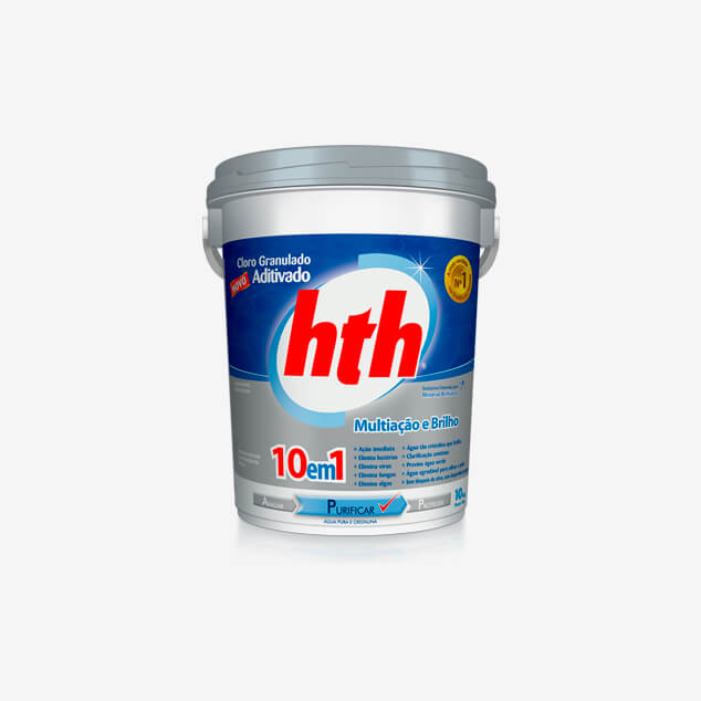 HTH Cloro aditivado mineral brilliance 10 em 1 balde 10Kg